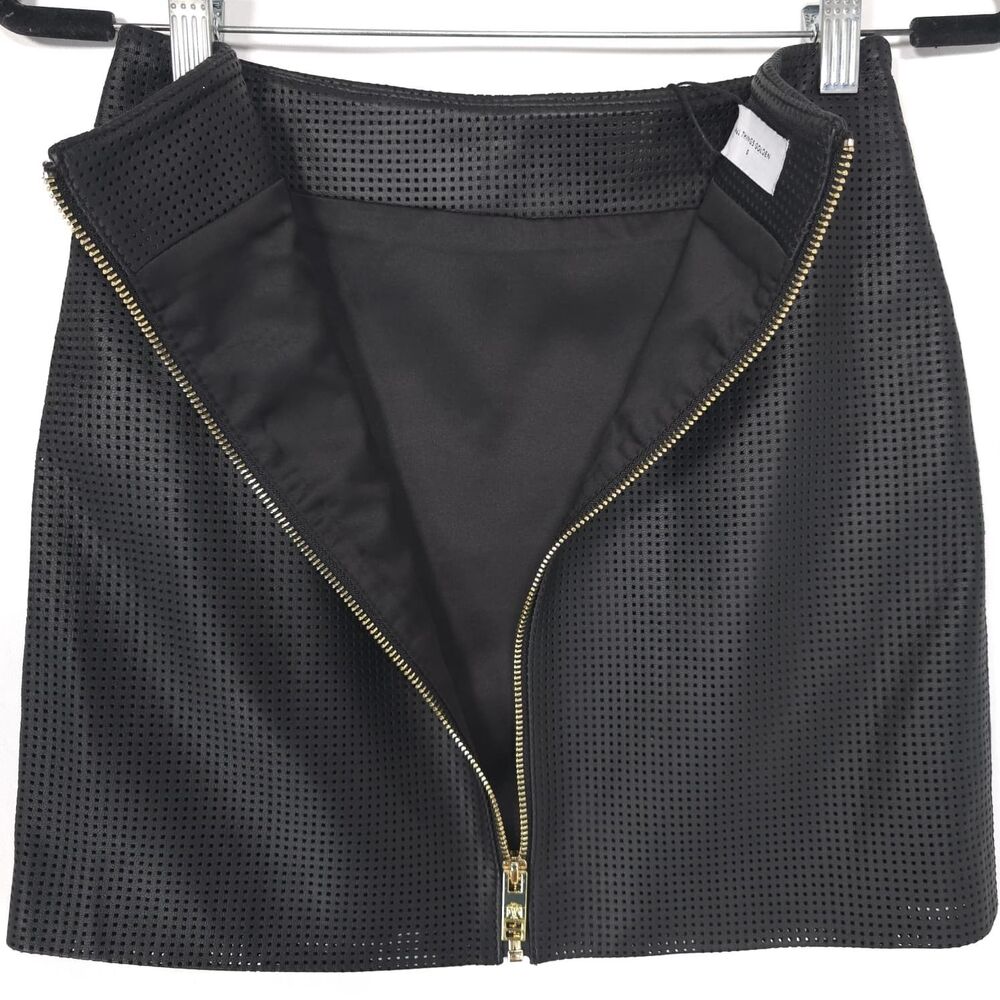ALL THINGS GOLDEN New Women's Black Mini Skirt SMALL Leather Zip Back ATG058-B-S - Picture 9 of 11